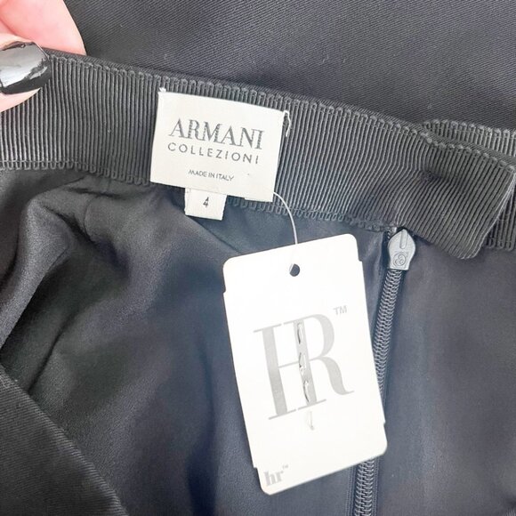 NWT Armani Collezioni Wool Pencil Skirt Black size 40 (US 4) - Picture 6 of 6